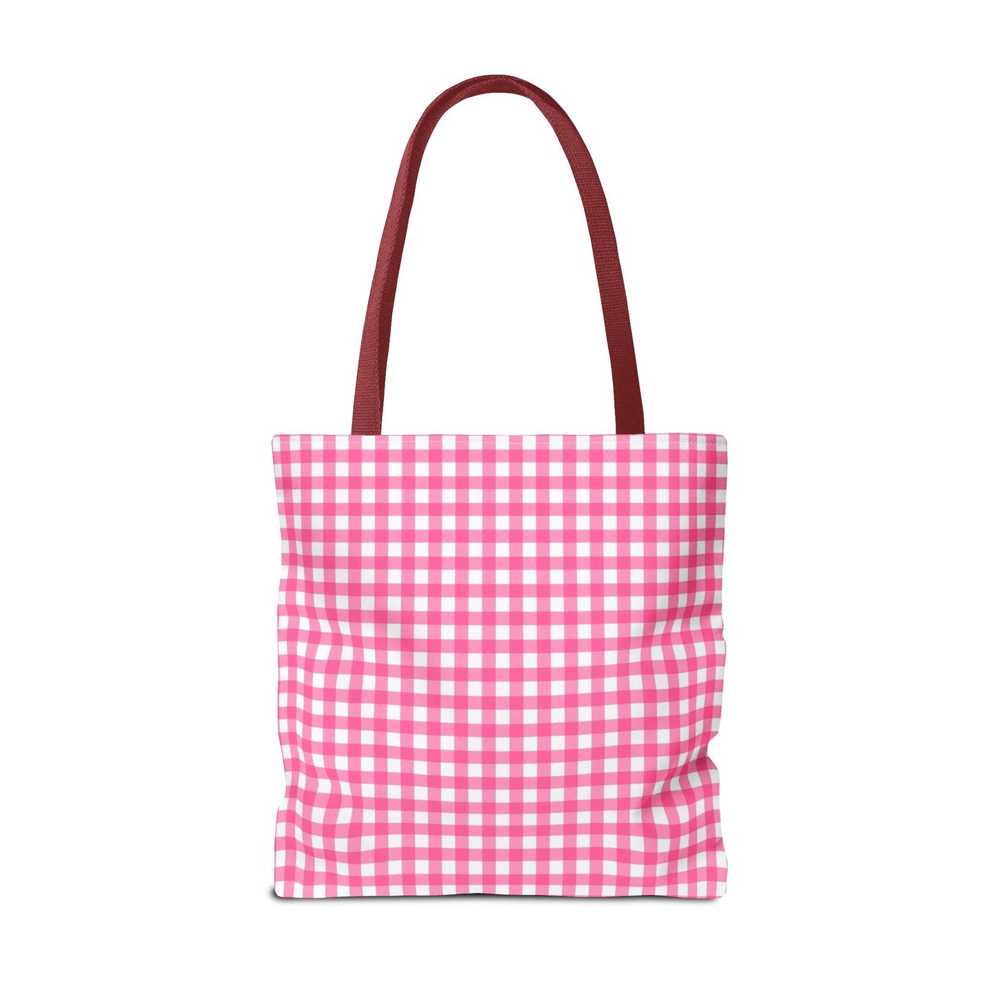 Cute Pink Gingham Tote Bag - Reusable Shopping Bag, Beach Tote