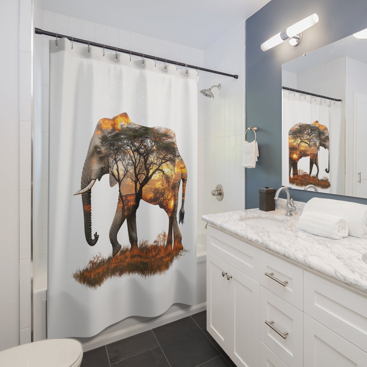 Majestic Elephant Shower Curtain | Nature-Inspired Bathroom Decor