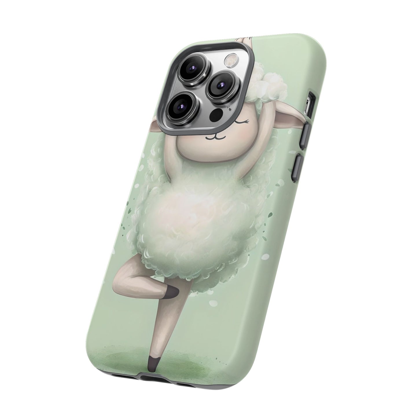 Cute Yoga Sheep Phone Case — Pastel Lamb Ballerina Protective Cover
