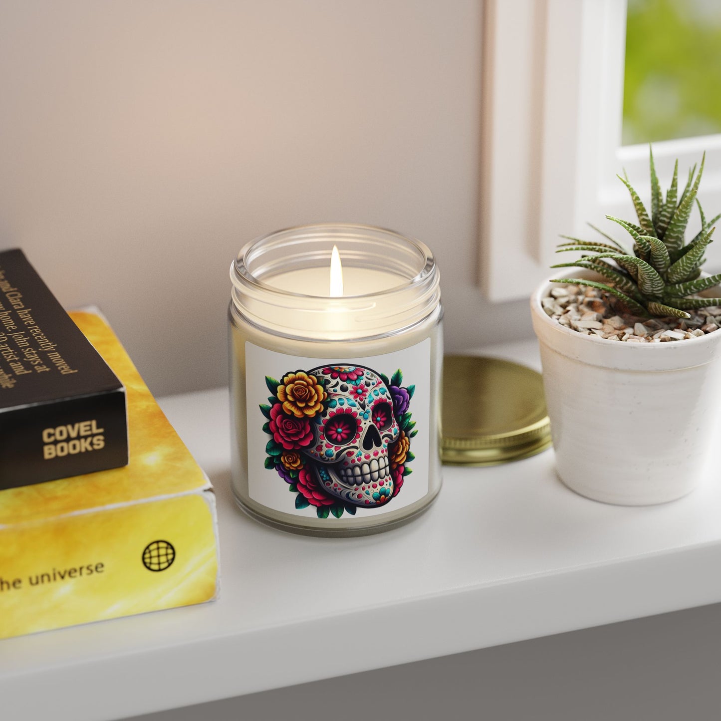 Day of the Dead Coconut Apricot Scented Candle (4oz & 9oz)