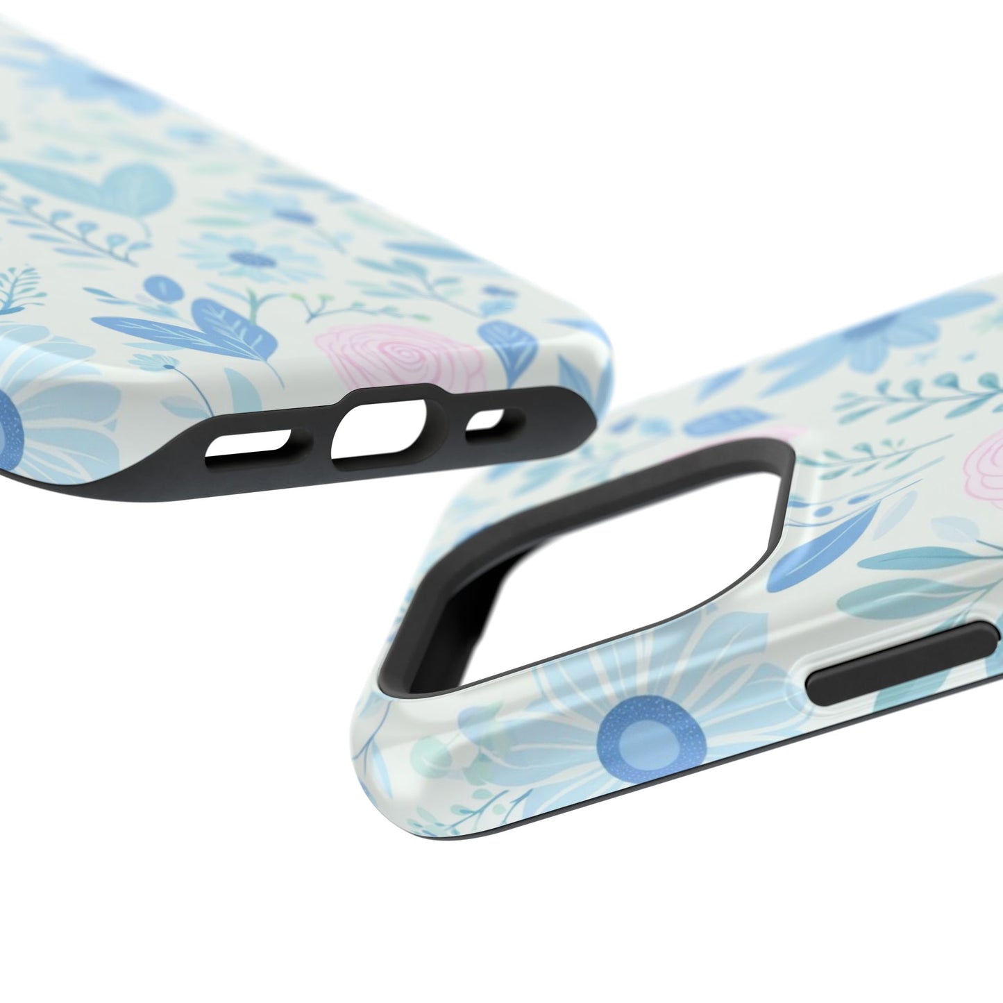 Floral Pastel Magnetic Impact Phone Case — Blue & Pink Botanical Design