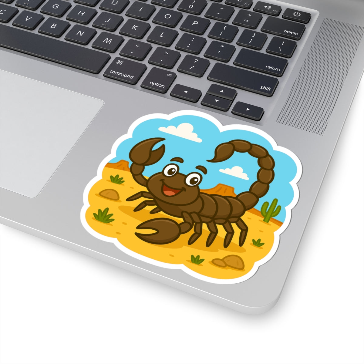 Cute Scorpion Sticker — Desert Cartoon Kiss-Cut Decal for Laptops & Journals
