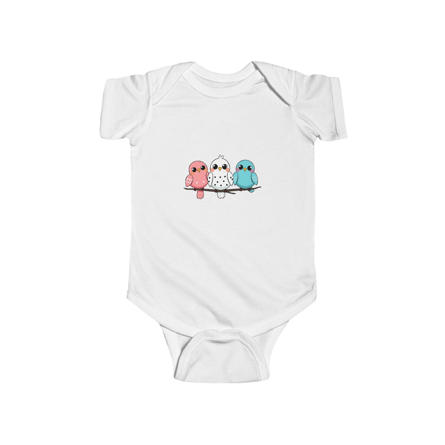 Cute Baby Bodysuit with Colorful Birds, Infant Tee, Newborn Outfit, Baby Shower Gift, Unisex Babywear
