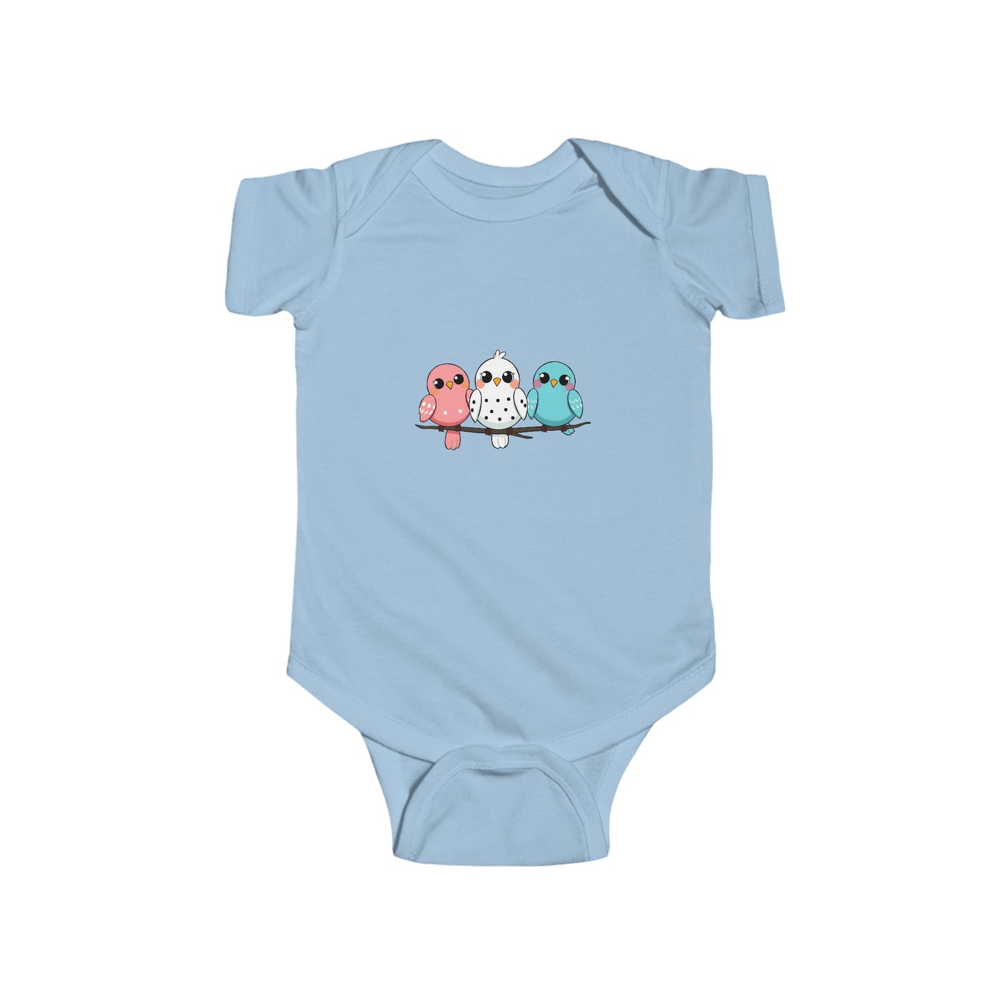 Cute Baby Bodysuit with Colorful Birds, Infant Tee, Newborn Outfit, Baby Shower Gift, Unisex Babywear