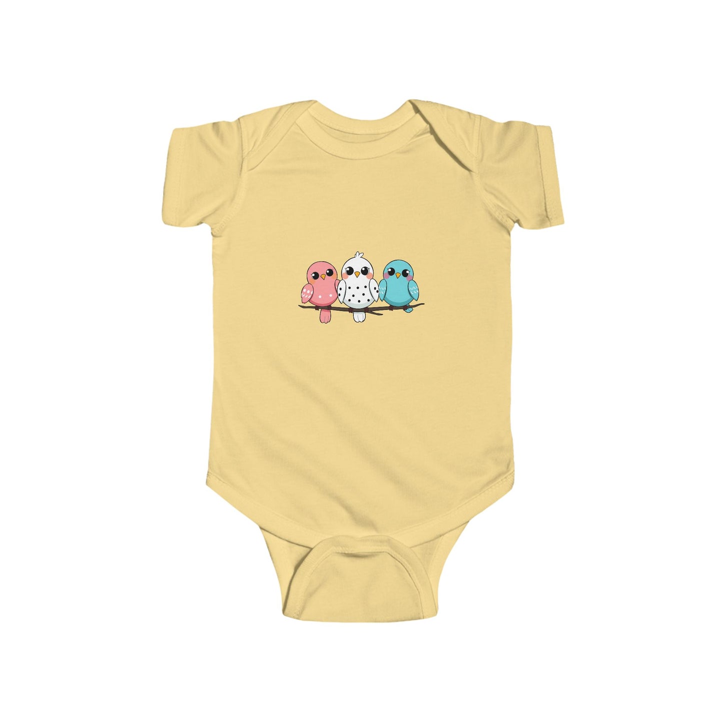 Cute Baby Bodysuit with Colorful Birds, Infant Tee, Newborn Outfit, Baby Shower Gift, Unisex Babywear