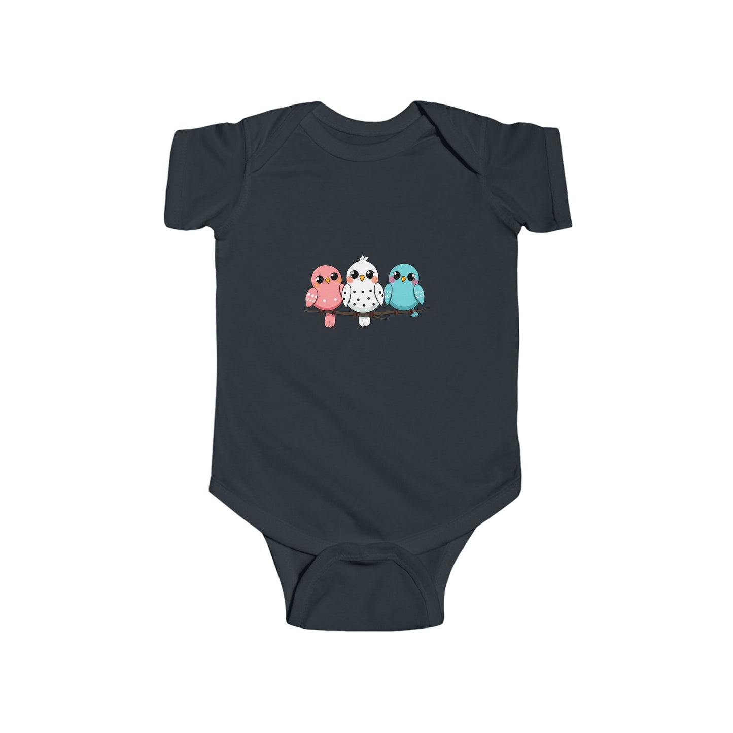 Cute Baby Bodysuit with Colorful Birds, Infant Tee, Newborn Outfit, Baby Shower Gift, Unisex Babywear