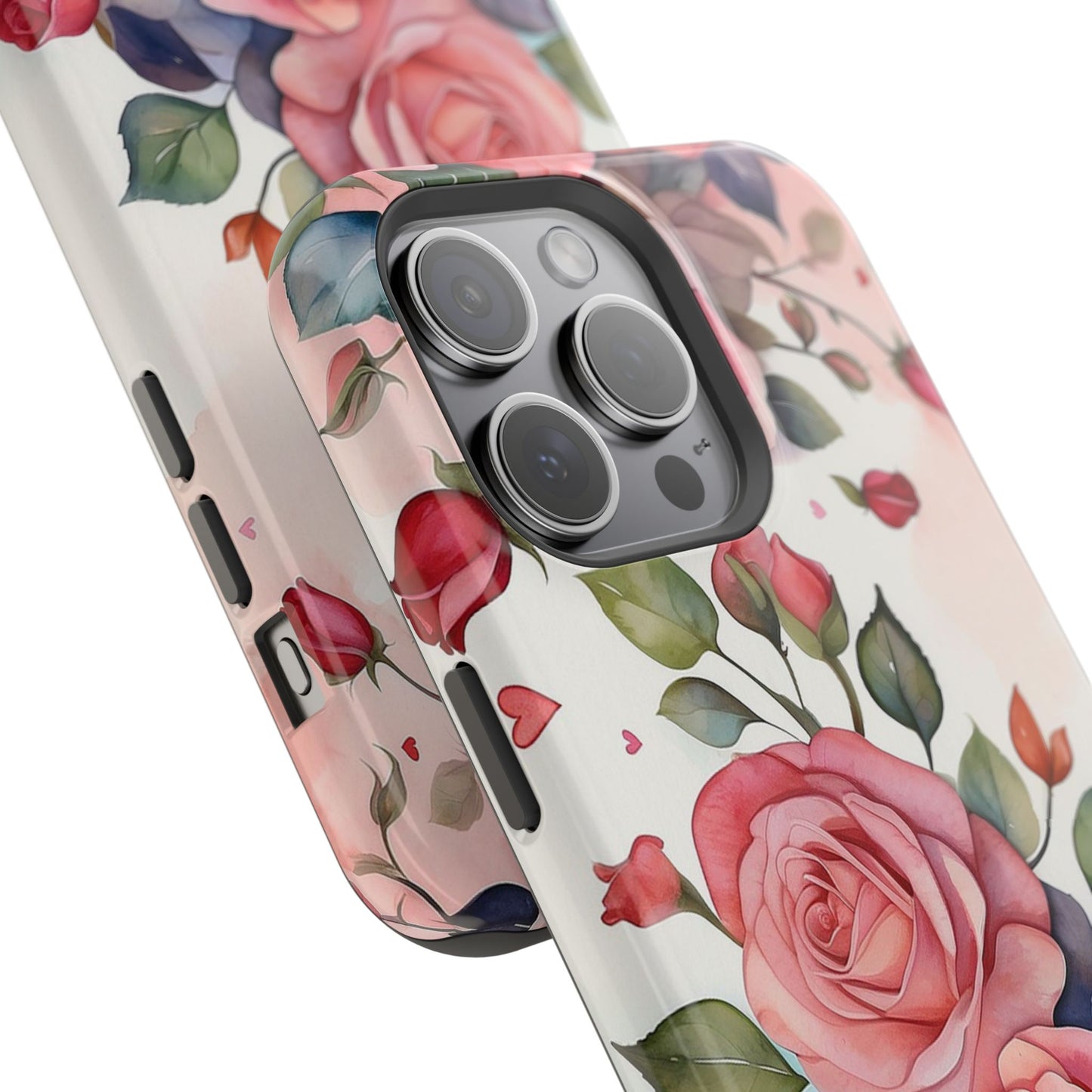 Floral Rose Magnetic Phone Case — Impact-Resistant Protective Cover