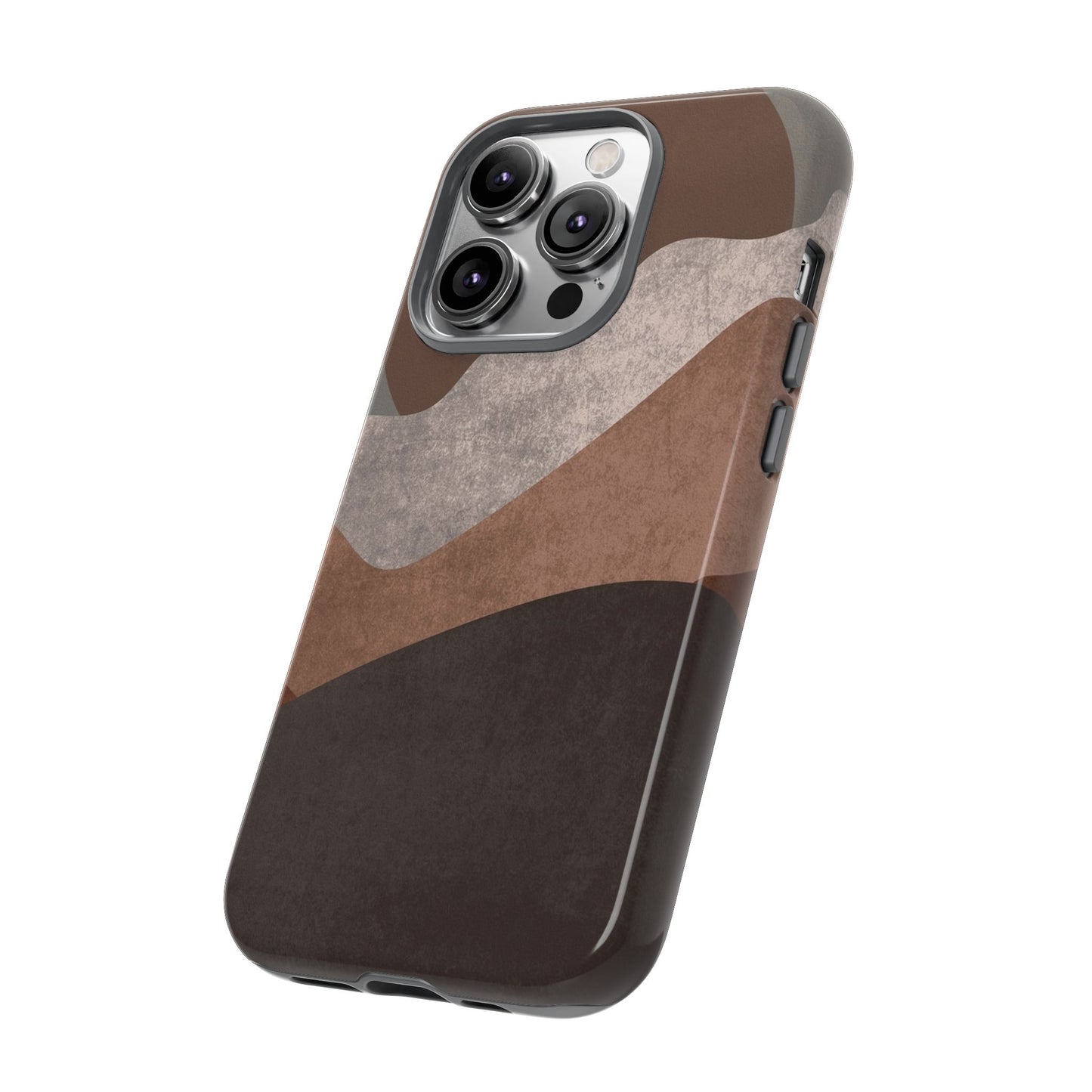 Abstract Earthtone Phone Case — Brown Layered Rugged Tough Case