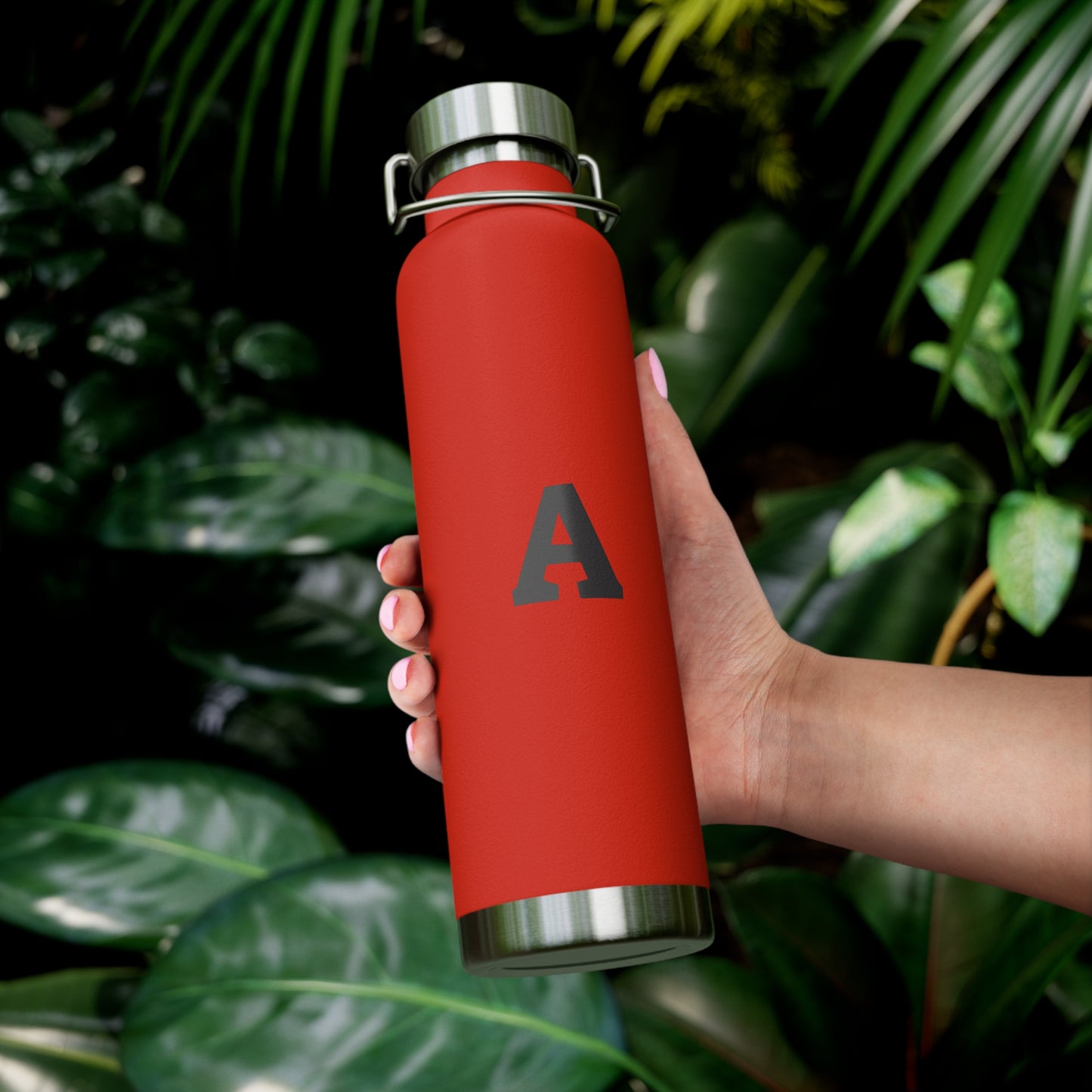 Personalized Copper Insulated Water Bottle, 22oz - Letter A