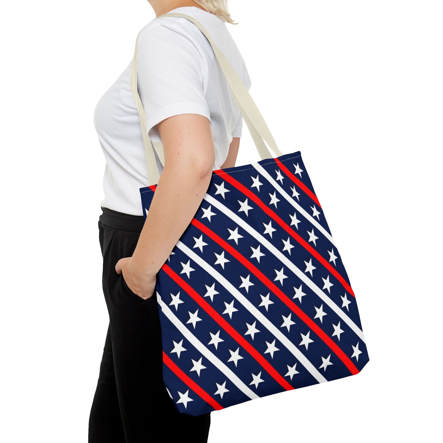 Patriotic Tote Bag, USA Flag Inspired