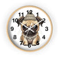 Cute Pug Wall Clock — Adorable Pug Puppy in Beanie Decorative Clock for Dog Lovers