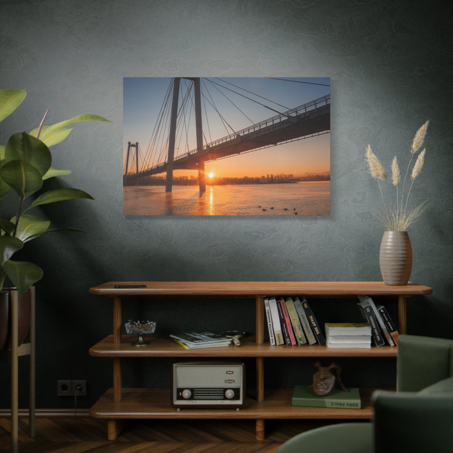 Sunrise Bridge Canvas Wall Art — Matte Stretched Canvas