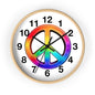 Rainbow Peace Sign Wall Clock | Retro Hippie Decor