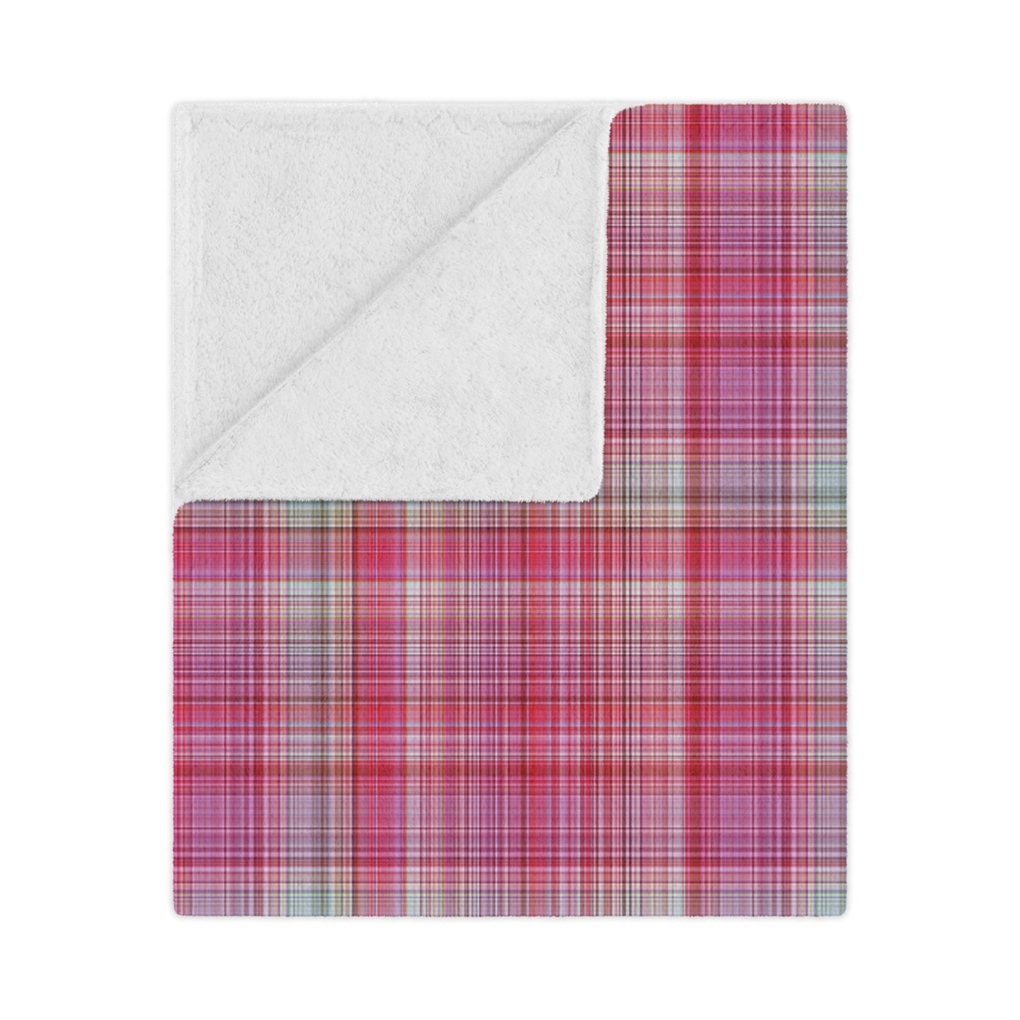 Pink Plaid Minky Blanket - Soft Cozy Throw for Home & Nursery