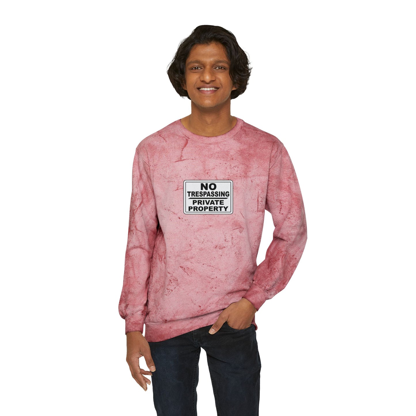 Urban Grunge Crewneck Sweatshirt - No Trespassing Design