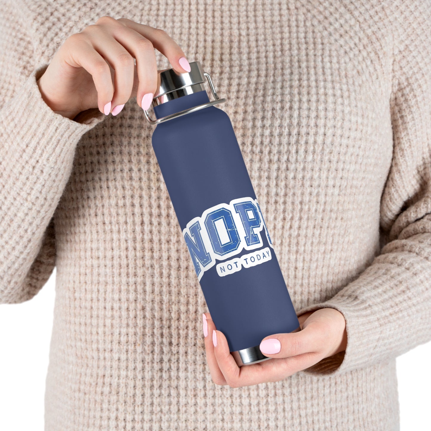 22oz Insulated Water Bottle — "NOPE (Not Today)" Retro Graphic