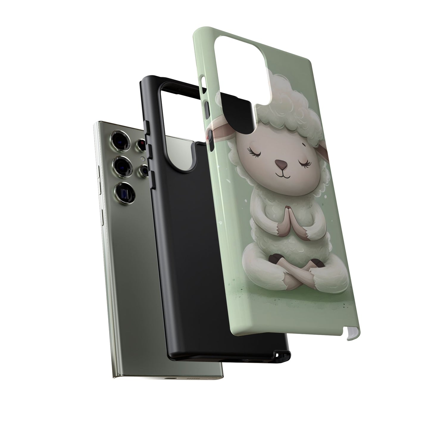 Meditating Lamb Phone Case — Cute Pastel Protective iPhone Cover