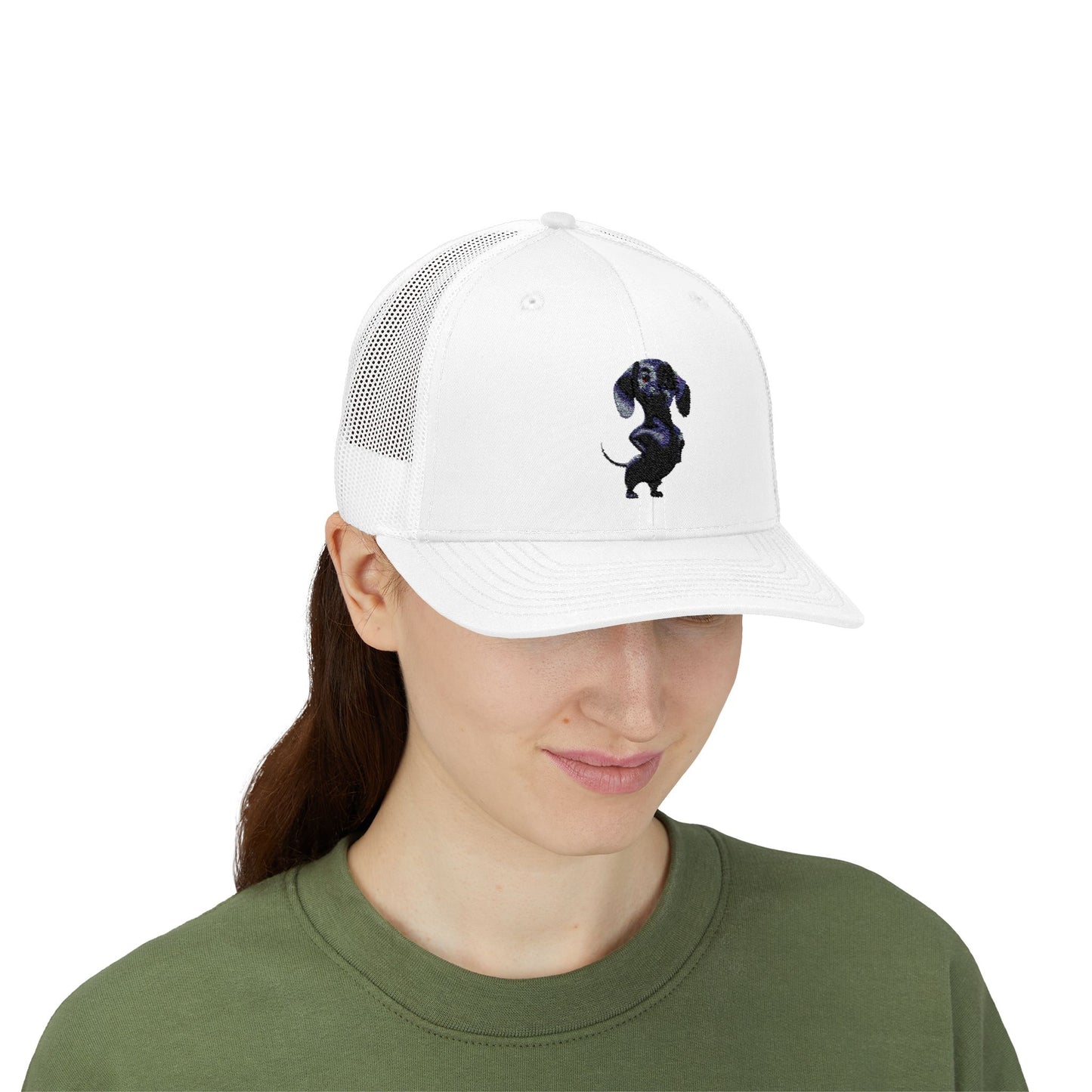 Dachshund Galaxy Trucker Cap – Embroidered Space Sausage Dog Snapback
