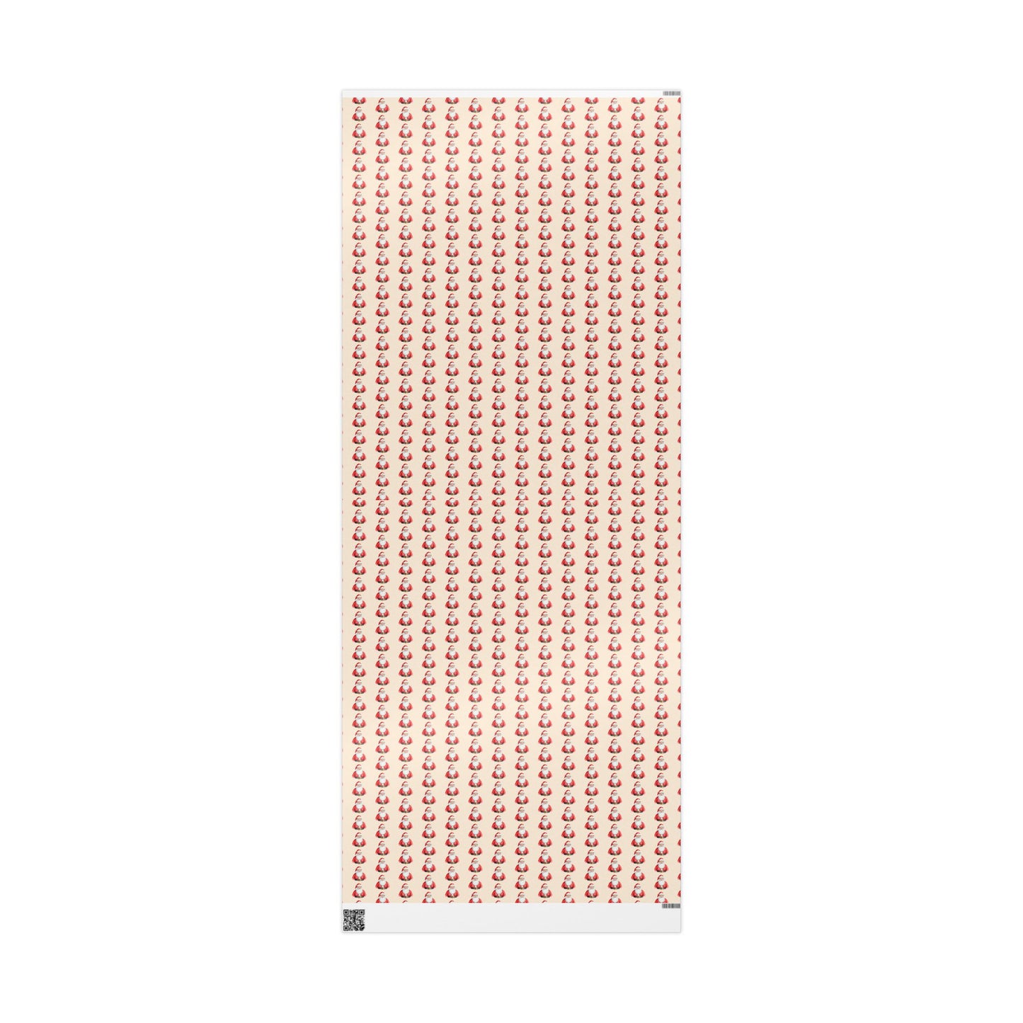 Santa Pattern Wrapping Paper Roll — Vintage Christmas Gift Wrap