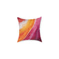 Abstract Sunset Waves Pillow — Vibrant Pink & Orange Decorative Throw Cushion