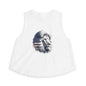 American Flag Lion Women's Crop Top — Patriotic Lion Graphic Tank