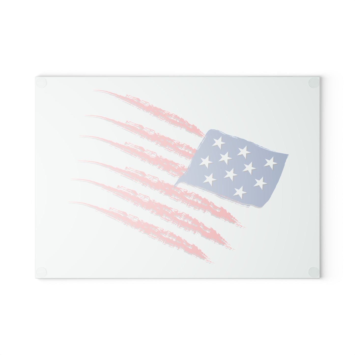 Patriotic Glass Cutting Board with American Flag Design