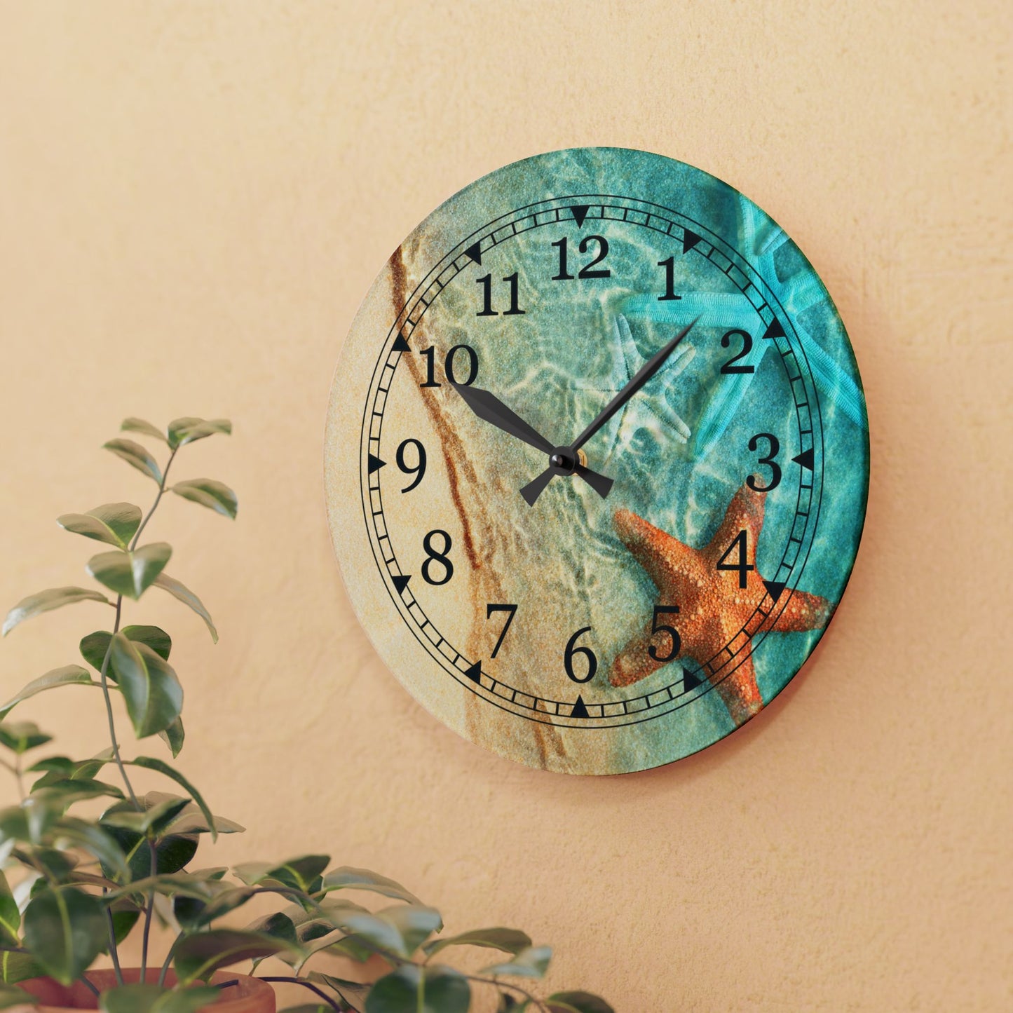 Beach Themed Acrylic Wall Clock