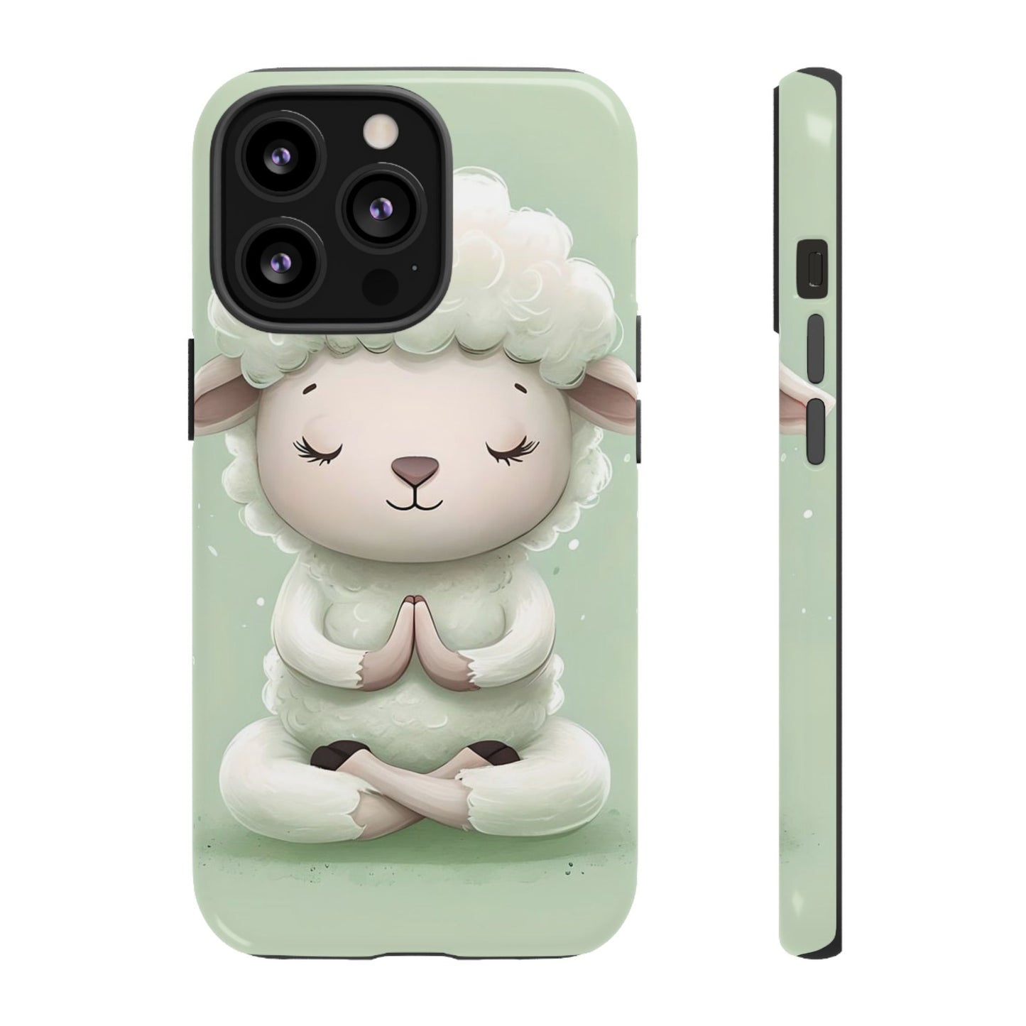 Meditating Lamb Phone Case — Cute Pastel Protective iPhone Cover