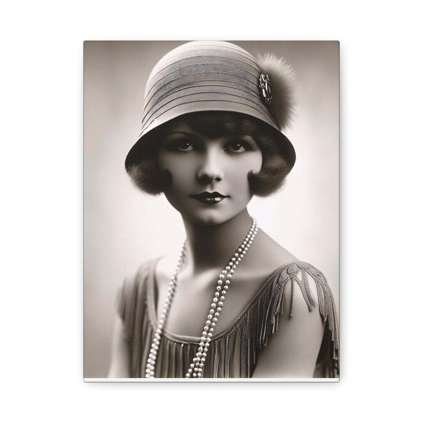 Vintage 1920s Flapper Portrait Canvas