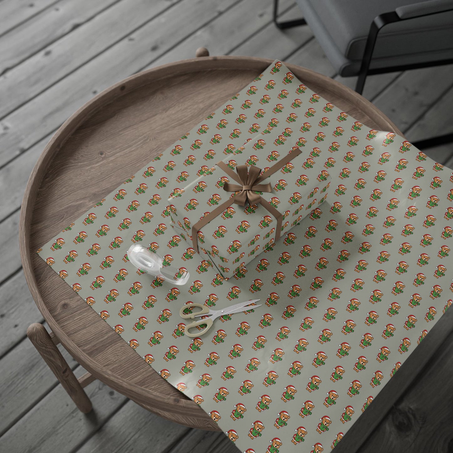 Gingerbread Elf Pattern Wrapping Paper Roll – Festive Holiday Gift Wrap