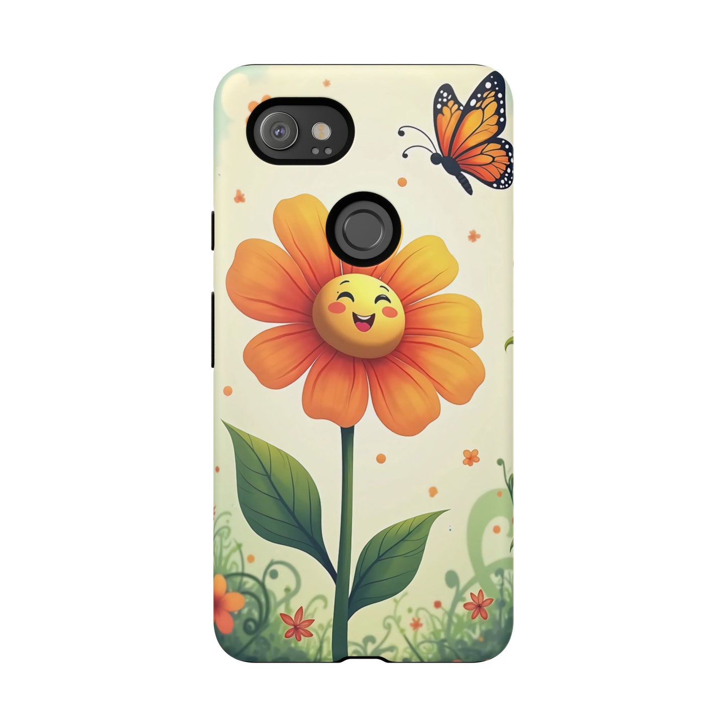 Floral Phone Case with Butterfly Design, Cute Flower Phone Cover for Nature Lovers, Eco-Friendly Gift, Spring Vibes, Birthday Present