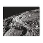 Lunar Surface Matte Canvas Print — Black & White Moon Crater Wall Art