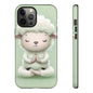 Meditating Lamb Phone Case — Cute Pastel Protective iPhone Cover