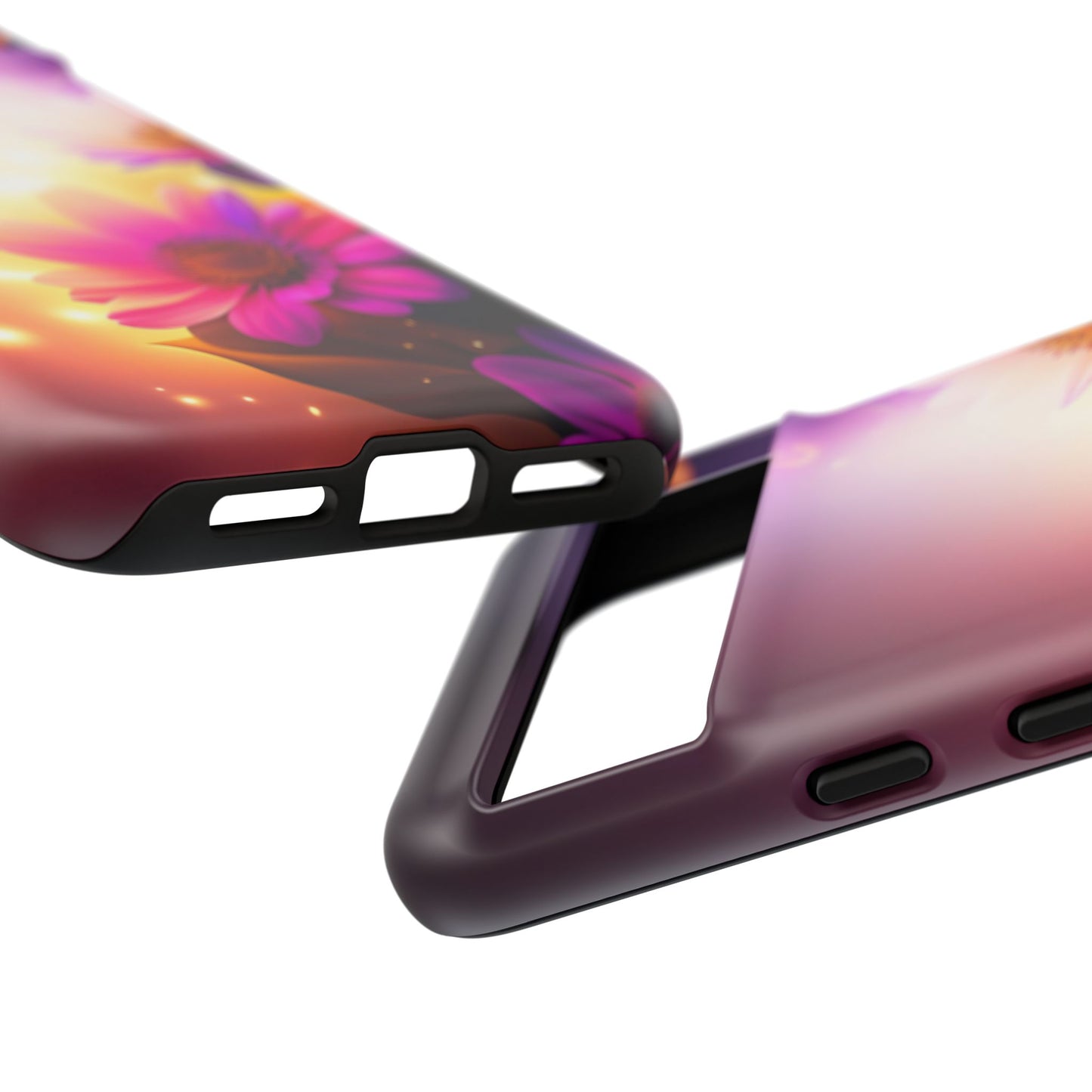 Floral Moonlight Phone Case – Purple Daisy Protective Cover