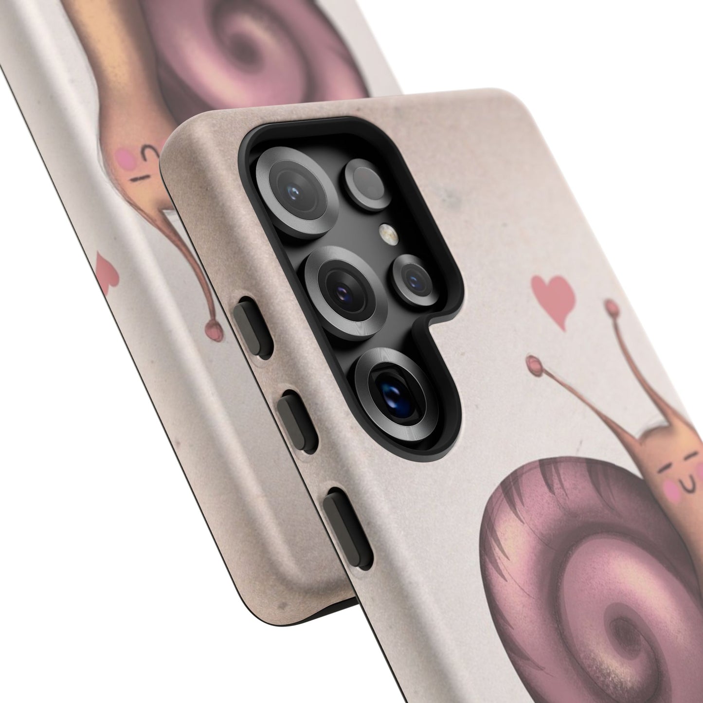 Cute Snail Phone Case — Pink Heart Cartoon Protective iPhone Cover
