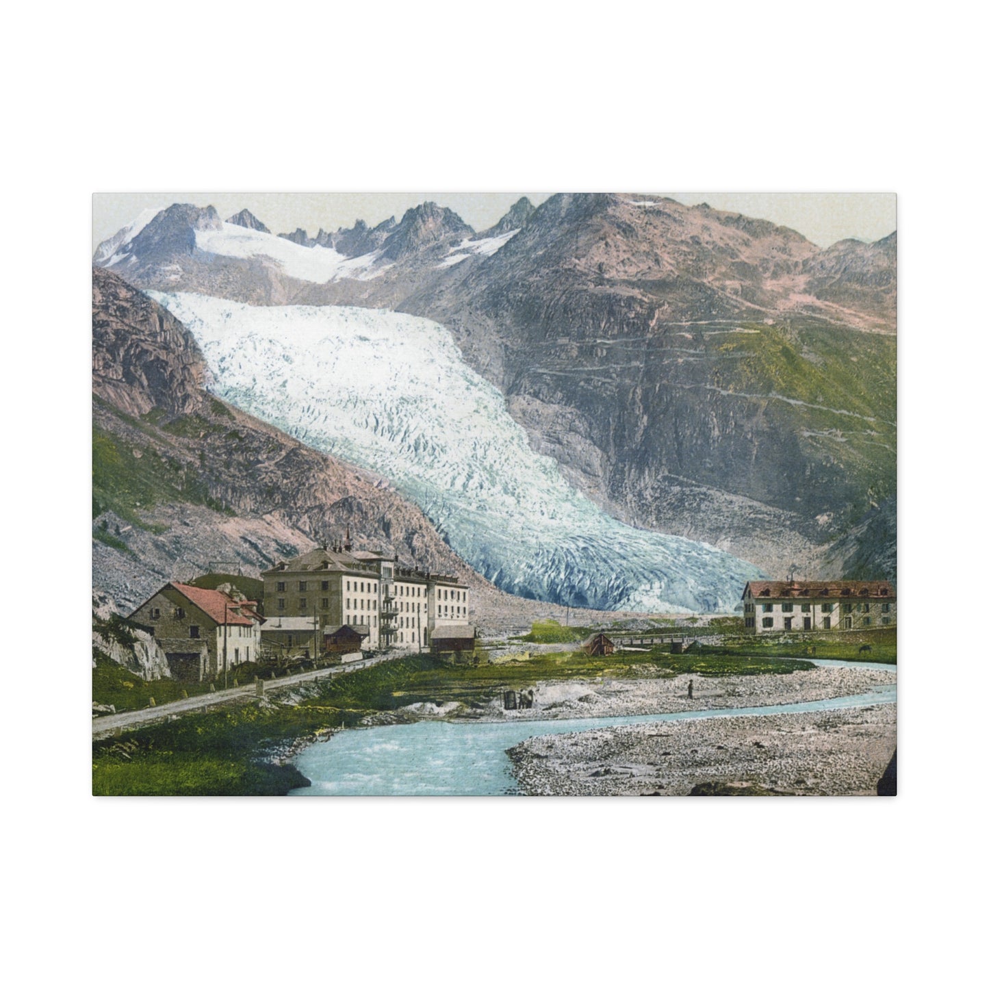 Glacier Village Matte Canvas Print