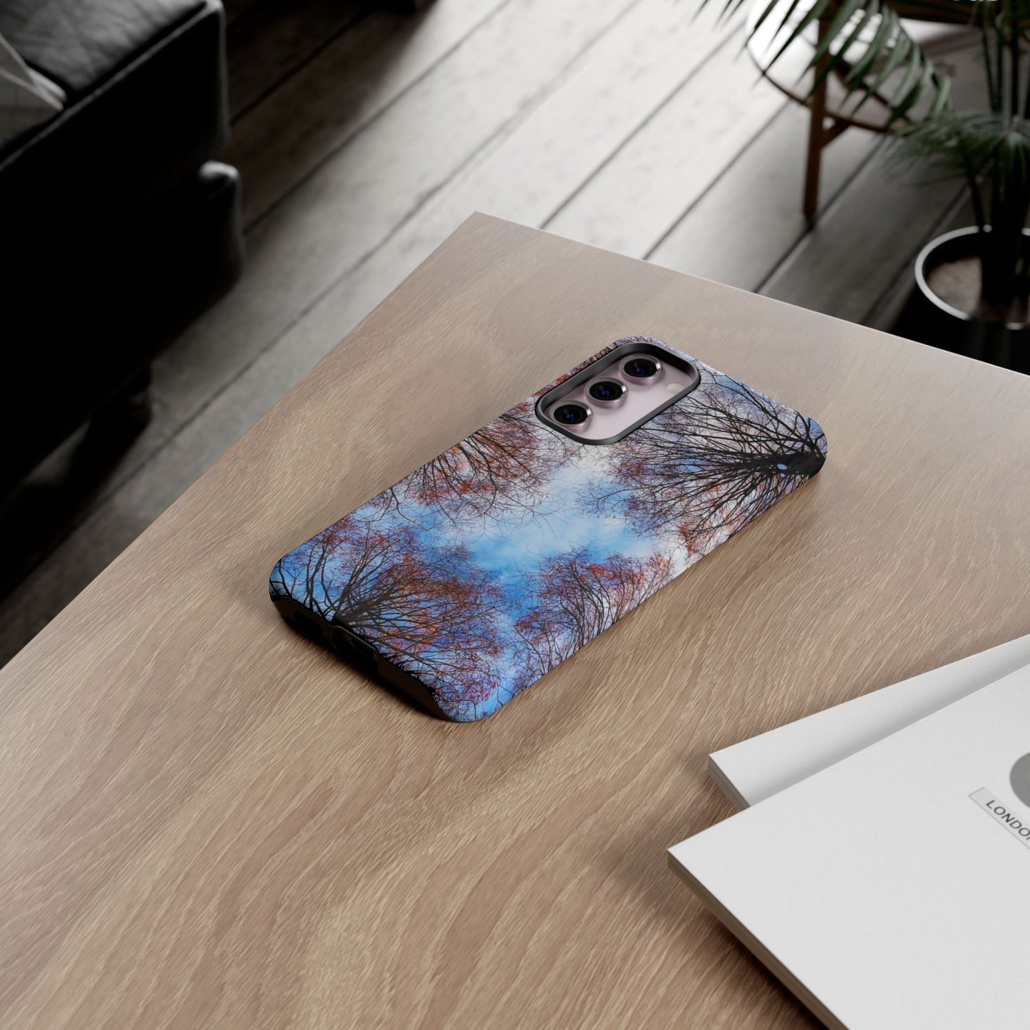 Skyward Trees Phone Case — Nature Forest Canopy Protective Tough Case