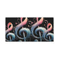 Musical Treble Clef Canvas Wall Art — Pastel Ribbon Notes on Black