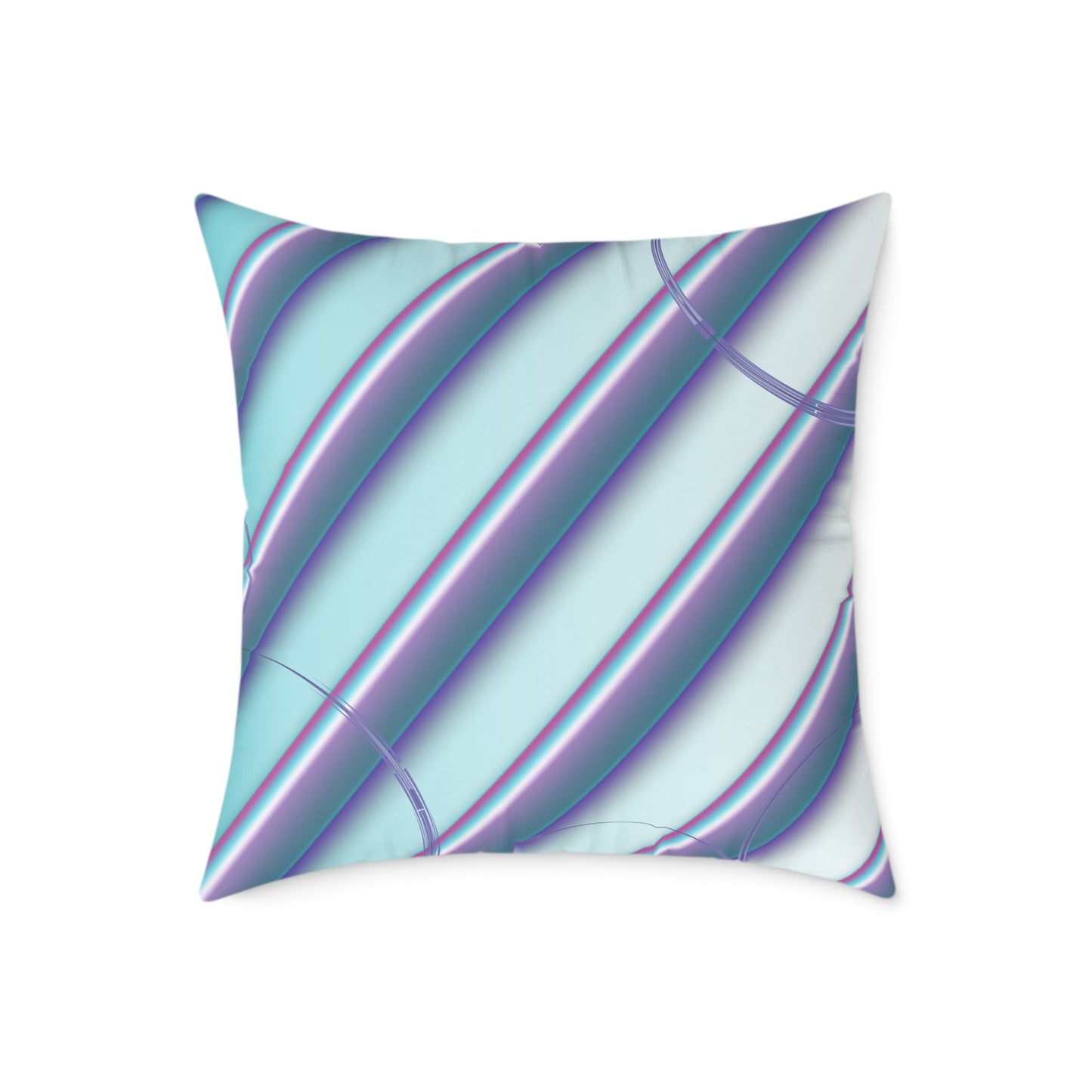 Abstract Teal & Lavender Striped Throw Pillow
