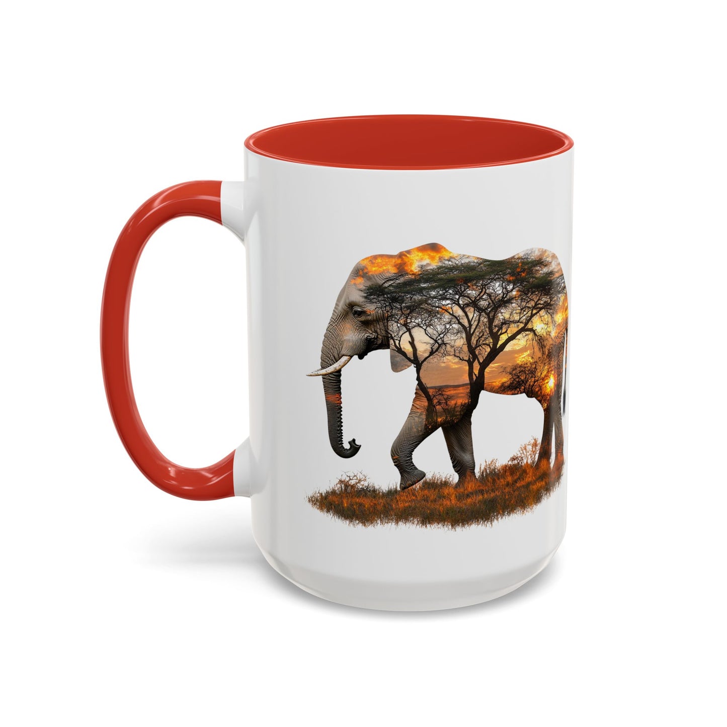 Elegant Elephant Accent Coffee Mug - Nature Lover Gift, Animal Lover Mug