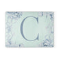 Elegant Floral Monogram Glass Cutting Board, Personalized Kitchen Decor, Wedding Gift, Housewarming Gift, Cooking Essentials, Unique Gift