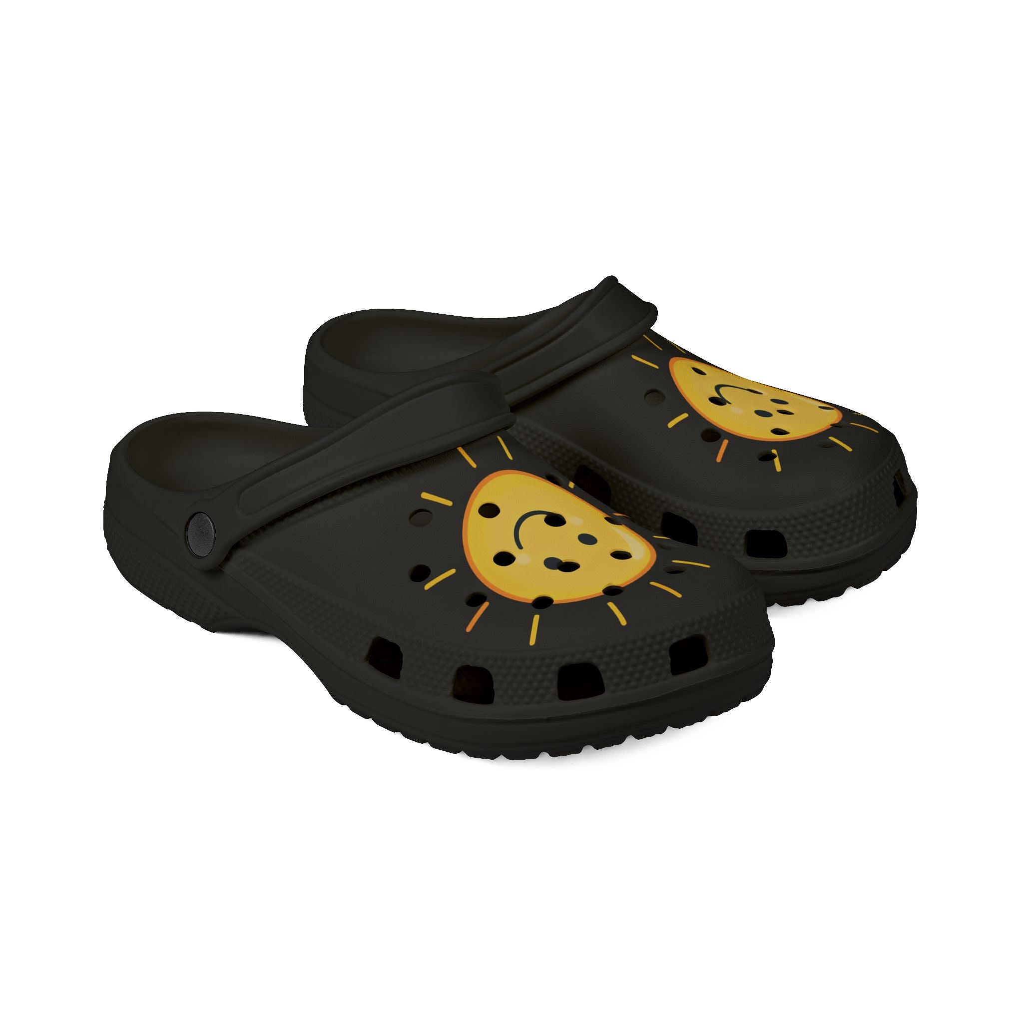 Smiling Sun EVA Clogs — Cute Sunshine Slip-On Foam Shoes