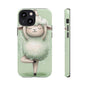 Cute Yoga Sheep Phone Case — Pastel Lamb Ballerina Protective Cover