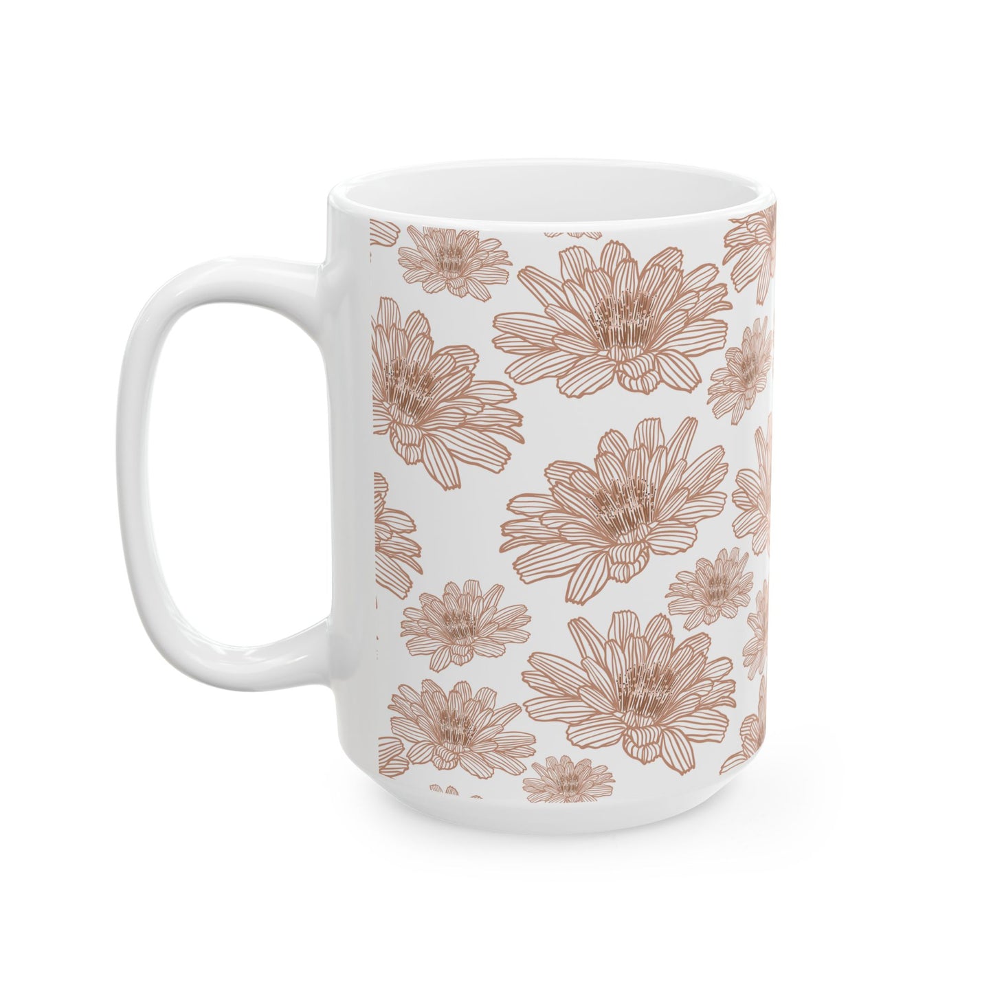 Floral Ceramic Mug, Tea Lover Gift, Coffee Mug, Vintage Style Mug, Housewarming Gift, Wedding Favor