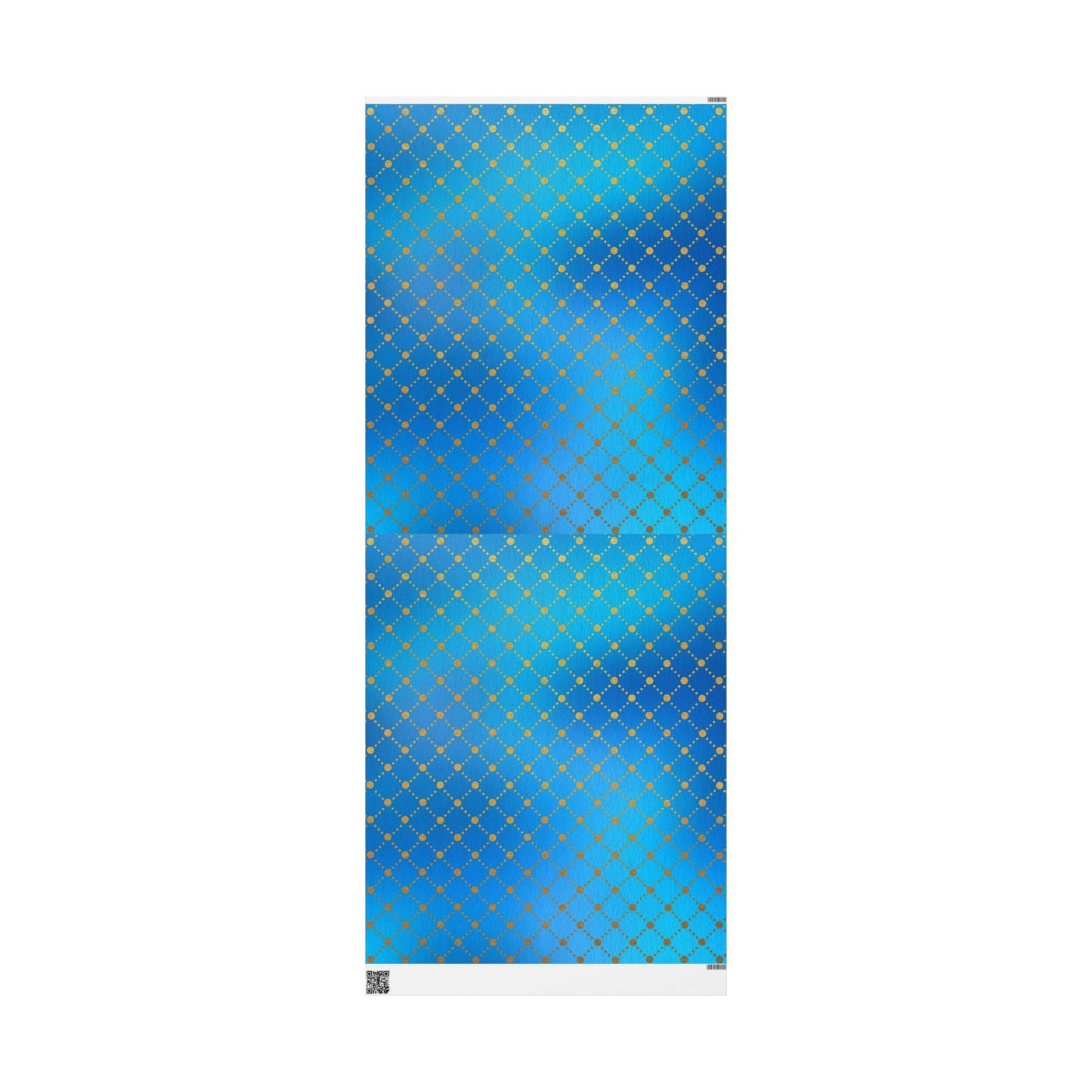 Blue Gold Dotted Swirl Wrapping Paper Roll — Decorative Gift Wrap