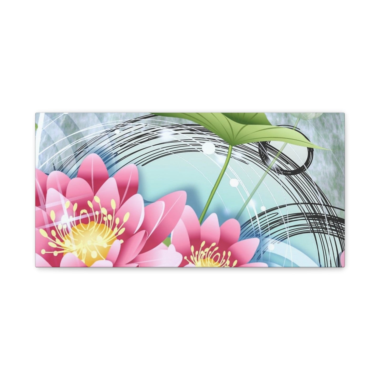 Lotus Blossom Matte Canvas Wall Art — Stretched 1.25" Decorative Print