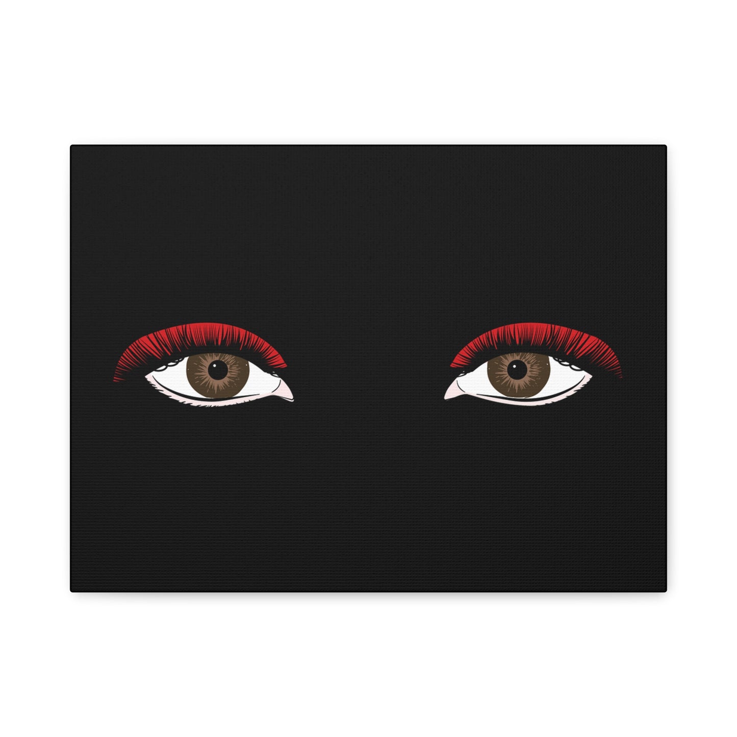 Red Lashes Wall Art Canvas — Glam Eyes Makeup Decor