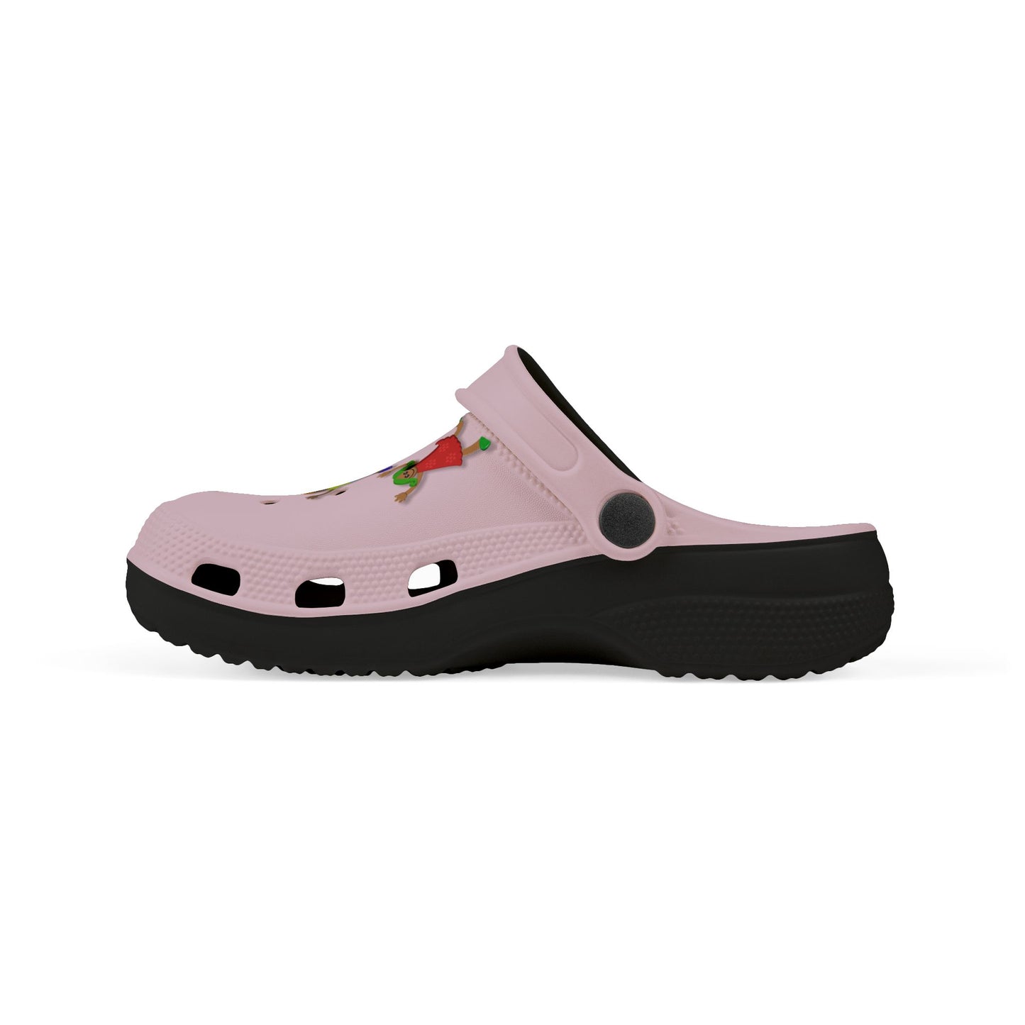 Kids Pink Foam Clogs with Cheerful Dancing Kids Print