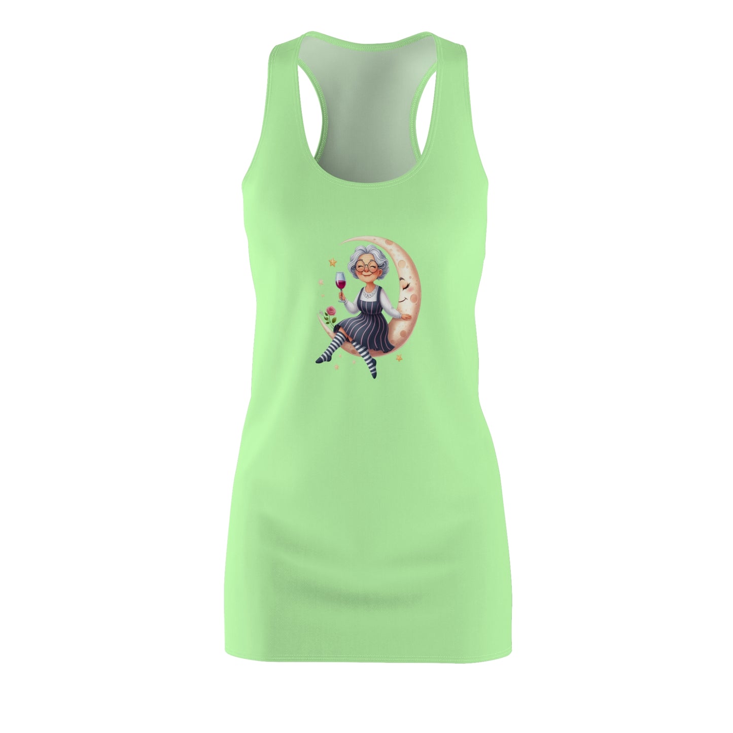 Women's Fun & Flirty Racerback Dress, Cute Summer Attire, Perfect for Parties, Vivid Color, Unique Gift Idea, Celebratory Wear