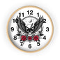 Winged Skull with Roses Wall Clock | Gothic Skull Clock